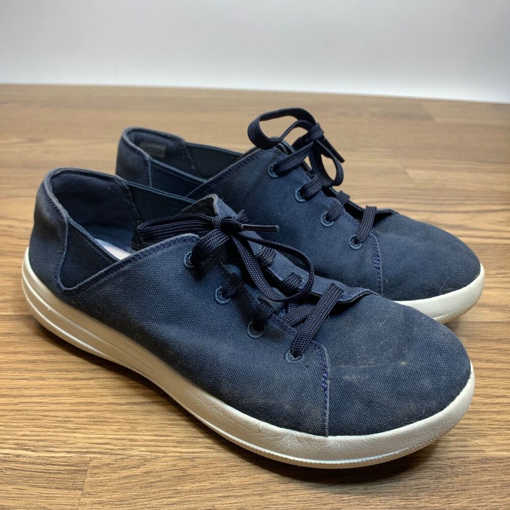 Fitflop‎ Women's Size 8 F-Sporty Shoe Toning Sneaker Navy Blue Canvas Low Top